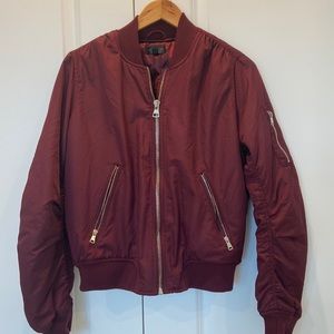 Maroon Topshop bomber jacket
